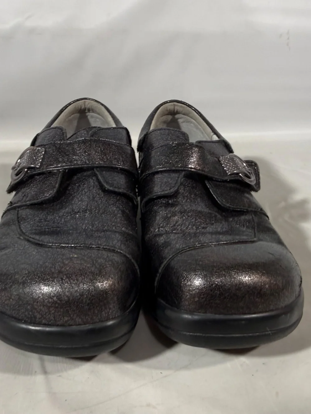 Alegria PG Lite Khloe Slip-On Black Metallic Nursing Work Shoes Size 37 (6.5-7)
